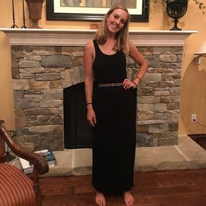 Black maxi dress with tribal band